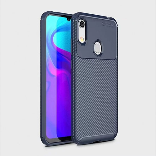 Silicone Candy Rubber TPU Twill Soft Case Cover for Huawei Y6 Prime (2019) Blue