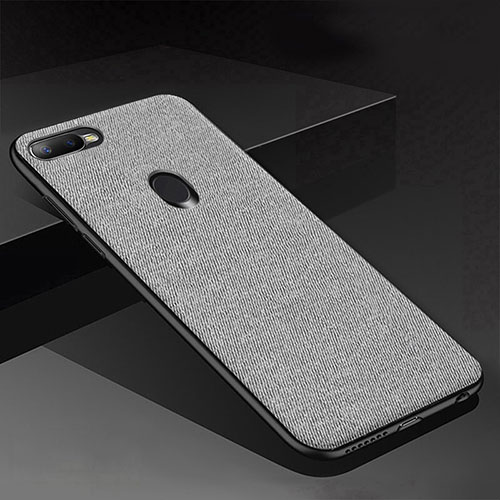 Silicone Candy Rubber TPU Twill Soft Case Cover for Oppo AX7 Gray