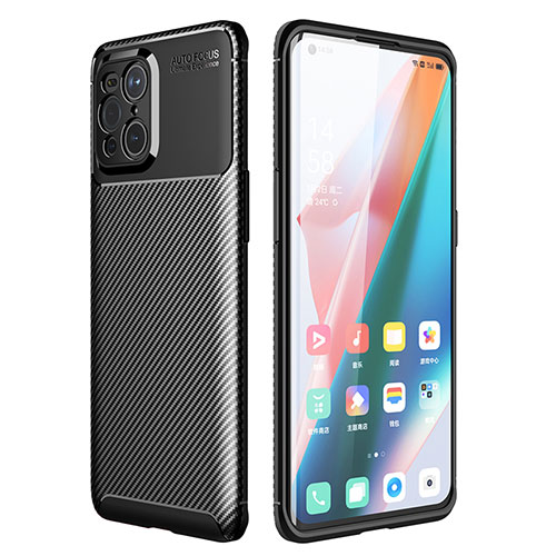 Silicone Candy Rubber TPU Twill Soft Case Cover for Oppo Find X3 Pro 5G Black