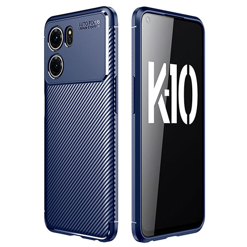 Silicone Candy Rubber TPU Twill Soft Case Cover for Oppo K10 5G Blue