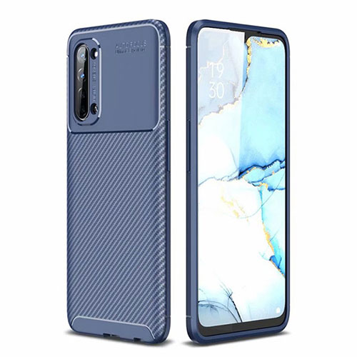 Silicone Candy Rubber TPU Twill Soft Case Cover for Oppo K7 5G Blue