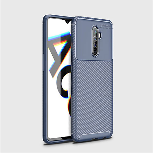Silicone Candy Rubber TPU Twill Soft Case Cover for Oppo Reno Ace Blue