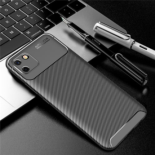 Silicone Candy Rubber TPU Twill Soft Case Cover for Realme C11 Black