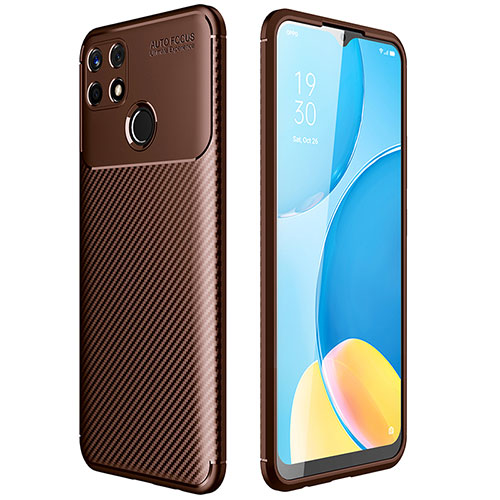 Silicone Candy Rubber TPU Twill Soft Case Cover for Realme C12 Brown