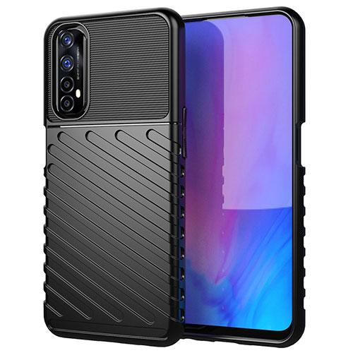 Silicone Candy Rubber TPU Twill Soft Case Cover for Realme Narzo 20 Pro Black