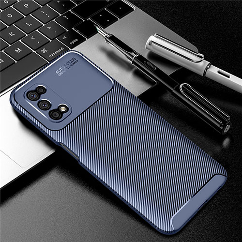 Silicone Candy Rubber TPU Twill Soft Case Cover for Realme Narzo 30 Pro 5G Blue