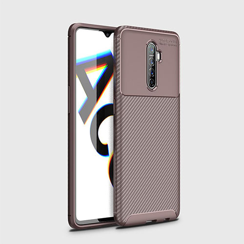 Silicone Candy Rubber TPU Twill Soft Case Cover for Realme X2 Pro Brown