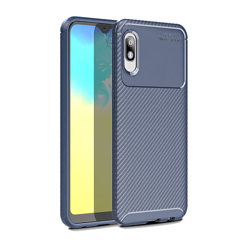 Silicone Candy Rubber TPU Twill Soft Case Cover for Samsung Galaxy A10e Blue