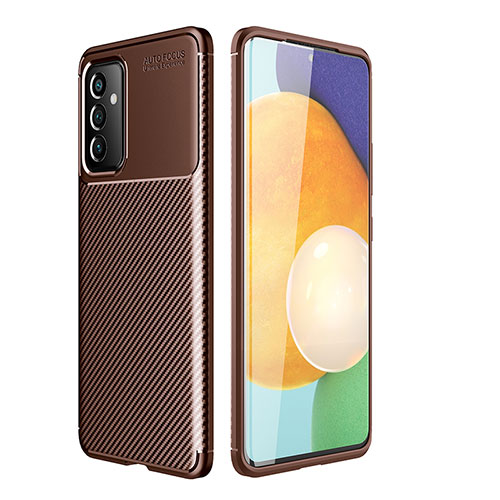 Silicone Candy Rubber TPU Twill Soft Case Cover for Samsung Galaxy A34 5G Brown