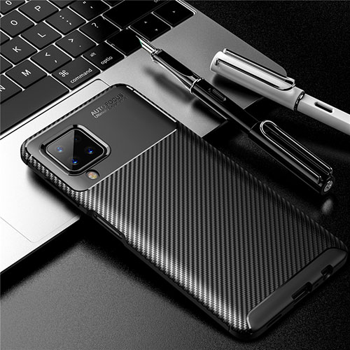 Silicone Candy Rubber TPU Twill Soft Case Cover for Samsung Galaxy M12 Black