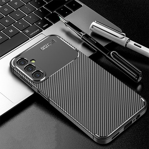 Silicone Candy Rubber TPU Twill Soft Case Cover for Samsung Galaxy M44 5G Black