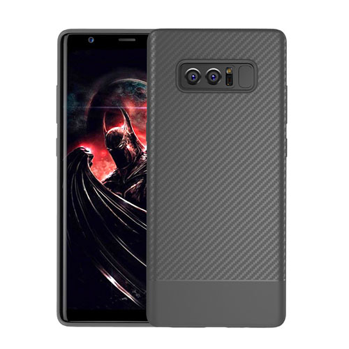 Silicone Candy Rubber TPU Twill Soft Case Cover for Samsung Galaxy Note 8 Gray