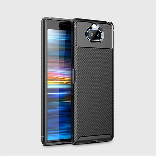 Silicone Candy Rubber TPU Twill Soft Case Cover for Sony Xperia 8 Black