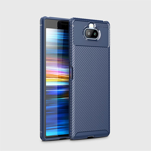 Silicone Candy Rubber TPU Twill Soft Case Cover for Sony Xperia 8 Blue