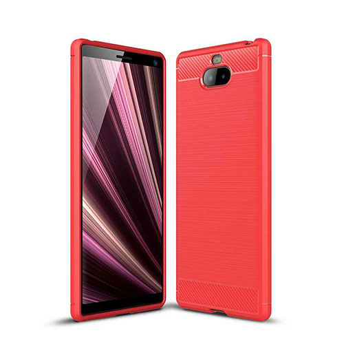 Silicone Candy Rubber TPU Twill Soft Case Cover for Sony Xperia XA3 Ultra Red