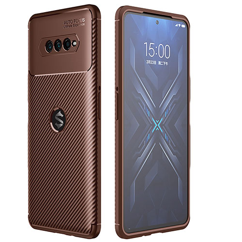 Silicone Candy Rubber TPU Twill Soft Case Cover for Xiaomi Black Shark 4 5G Brown