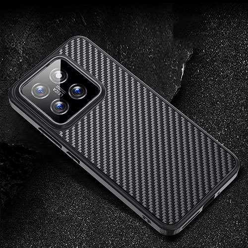 Silicone Candy Rubber TPU Twill Soft Case Cover for Xiaomi Mi 14 Pro 5G Black