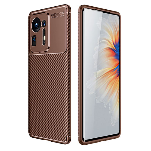 Silicone Candy Rubber TPU Twill Soft Case Cover for Xiaomi Mi Mix 4 5G Brown