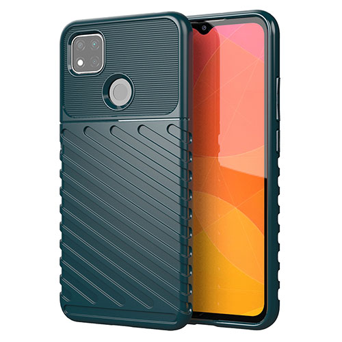 Silicone Candy Rubber TPU Twill Soft Case Cover for Xiaomi Redmi 9 India Midnight Green