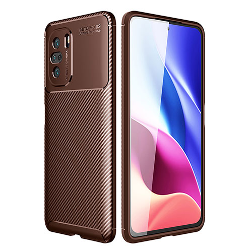 Silicone Candy Rubber TPU Twill Soft Case Cover for Xiaomi Redmi K40 Pro 5G Brown