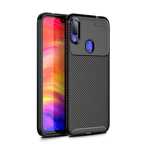 Silicone Candy Rubber TPU Twill Soft Case Cover for Xiaomi Redmi Note 7 Black