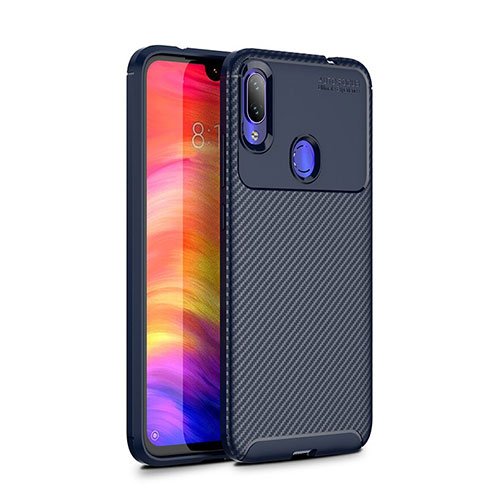 Silicone Candy Rubber TPU Twill Soft Case Cover for Xiaomi Redmi Note 7 Pro Blue