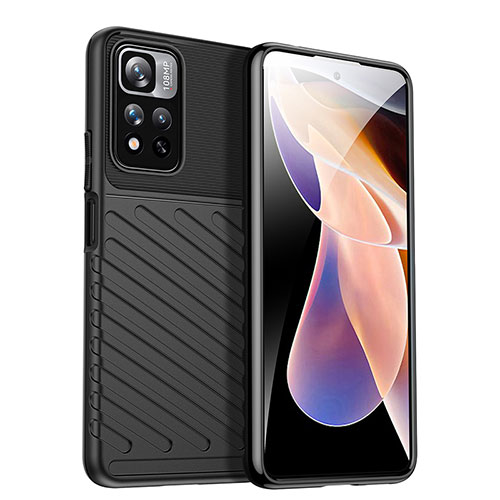 Silicone Candy Rubber TPU Twill Soft Case Cover MF1 for Xiaomi Redmi Note 11 Pro+ Plus 5G Black