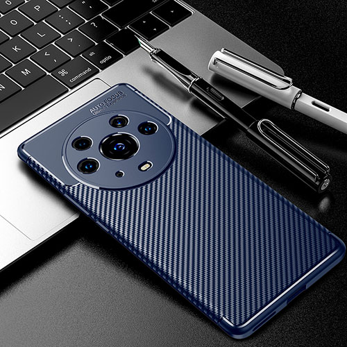 Silicone Candy Rubber TPU Twill Soft Case Cover S01 for Huawei Honor Magic3 Pro 5G Blue