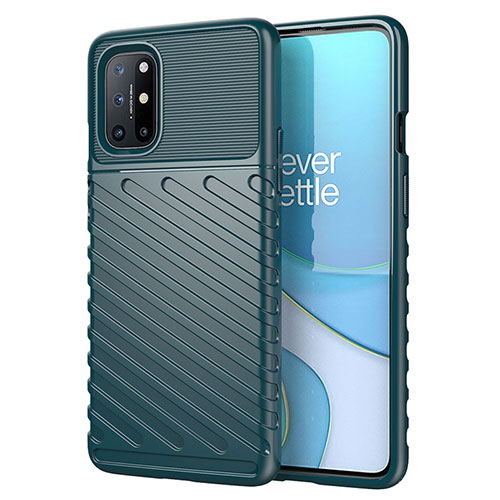 Silicone Candy Rubber TPU Twill Soft Case Cover S01 for OnePlus 8T 5G Midnight Green