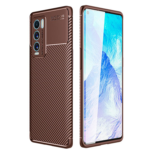 Silicone Candy Rubber TPU Twill Soft Case Cover S01 for Realme GT Master Explorer 5G Brown