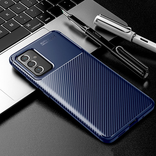 Silicone Candy Rubber TPU Twill Soft Case Cover S01 for Samsung Galaxy A05s Blue