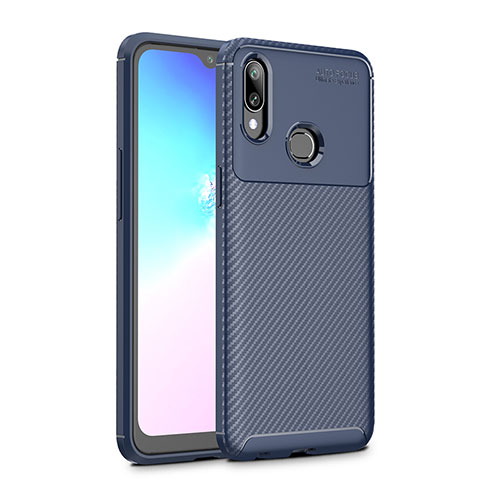 Silicone Candy Rubber TPU Twill Soft Case Cover S01 for Samsung Galaxy A10s Blue