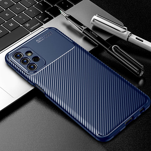 Silicone Candy Rubber TPU Twill Soft Case Cover S01 for Samsung Galaxy A13 4G Blue