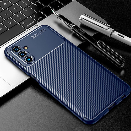 Silicone Candy Rubber TPU Twill Soft Case Cover S01 for Samsung Galaxy A13 5G Blue