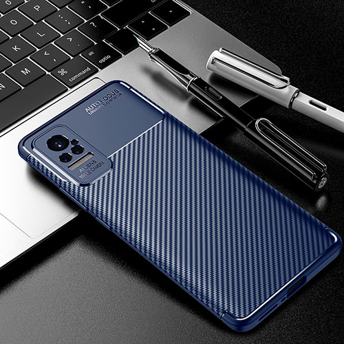 Silicone Candy Rubber TPU Twill Soft Case Cover S01 for Xiaomi Civi 5G Blue