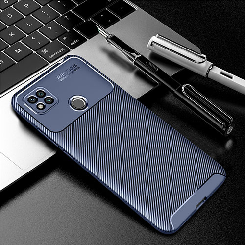 Silicone Candy Rubber TPU Twill Soft Case Cover S01 for Xiaomi POCO C3 Blue