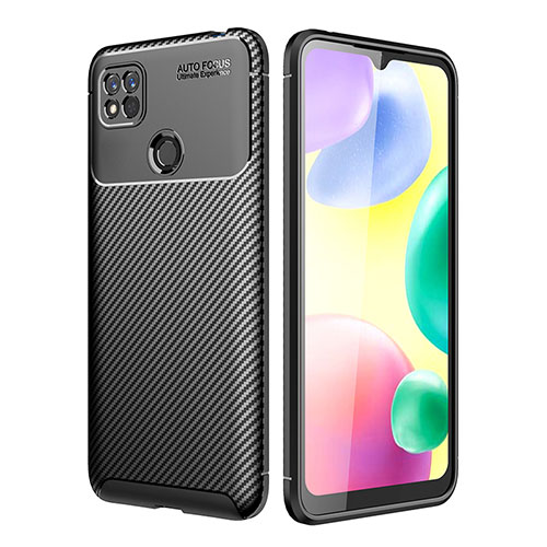 Silicone Candy Rubber TPU Twill Soft Case Cover S01 for Xiaomi Redmi 9 Activ Black