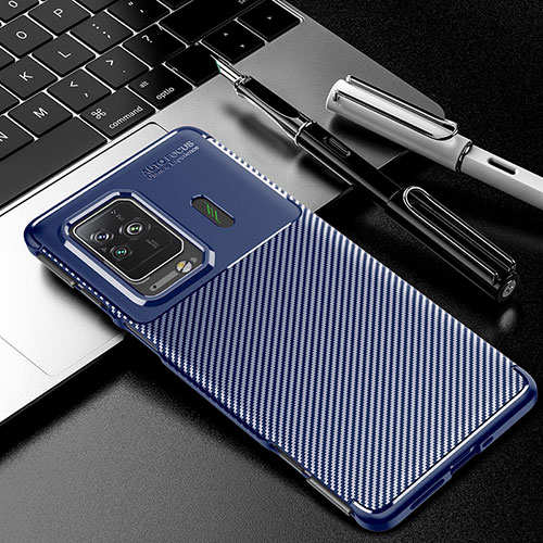 Silicone Candy Rubber TPU Twill Soft Case Cover S02 for Xiaomi Black Shark 5 Pro 5G Blue