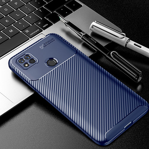 Silicone Candy Rubber TPU Twill Soft Case Cover S02 for Xiaomi POCO C31 Blue