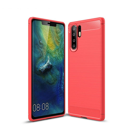 Silicone Candy Rubber TPU Twill Soft Case Cover S03 for Huawei P30 Pro New Edition Red