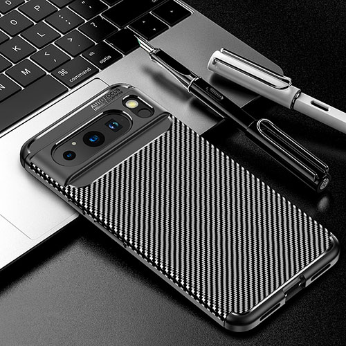 Silicone Candy Rubber TPU Twill Soft Case Cover T01 for Google Pixel 8 Pro 5G Black