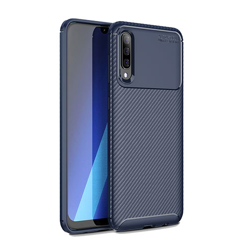 Silicone Candy Rubber TPU Twill Soft Case Cover WL1 for Samsung Galaxy A30S Blue