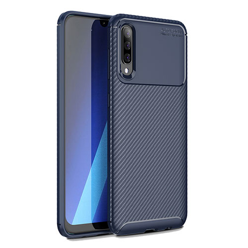 Silicone Candy Rubber TPU Twill Soft Case Cover WL1 for Samsung Galaxy A70S Blue