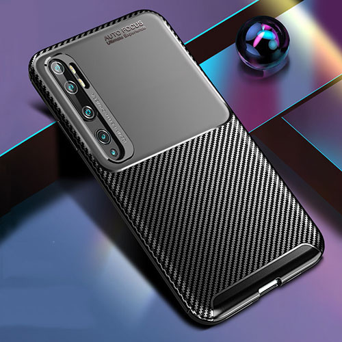 Silicone Candy Rubber TPU Twill Soft Case Cover Y02 for Xiaomi Mi Note 10 Black