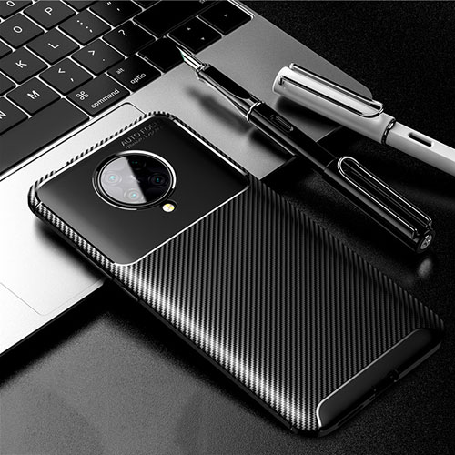 Silicone Candy Rubber TPU Twill Soft Case Cover Y02 for Xiaomi Poco F2 Pro Black