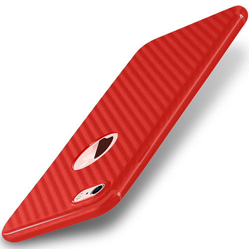 Silicone Candy Rubber TPU Twill Soft Case for Apple iPhone 8 Red