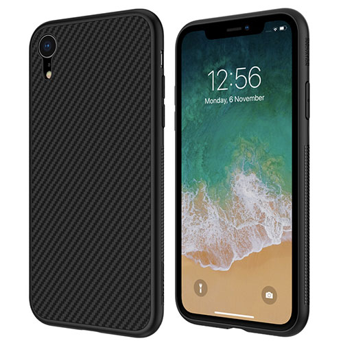 Silicone Candy Rubber TPU Twill Soft Case for Apple iPhone XR Black