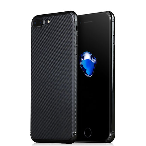 Silicone Candy Rubber TPU Twill Soft Case Z01 for Apple iPhone 7 Plus Black