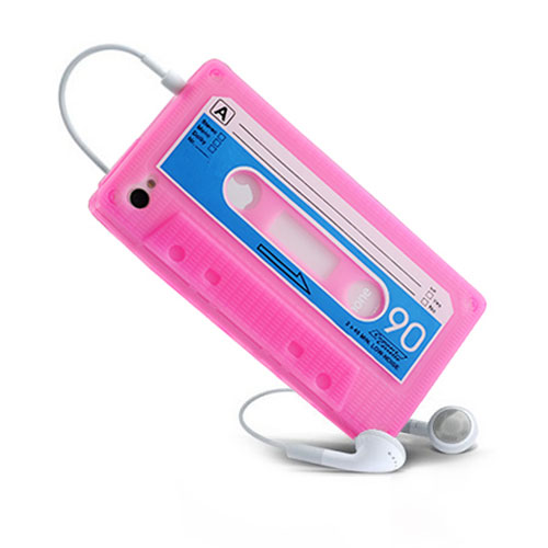 Silicone Cassette Soft Case for Apple iPhone 4 Pink