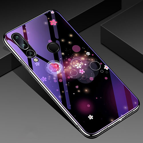 Silicone Frame Butterfly Mirror Case Cover K01 for Huawei P Smart+ Plus (2019) Purple